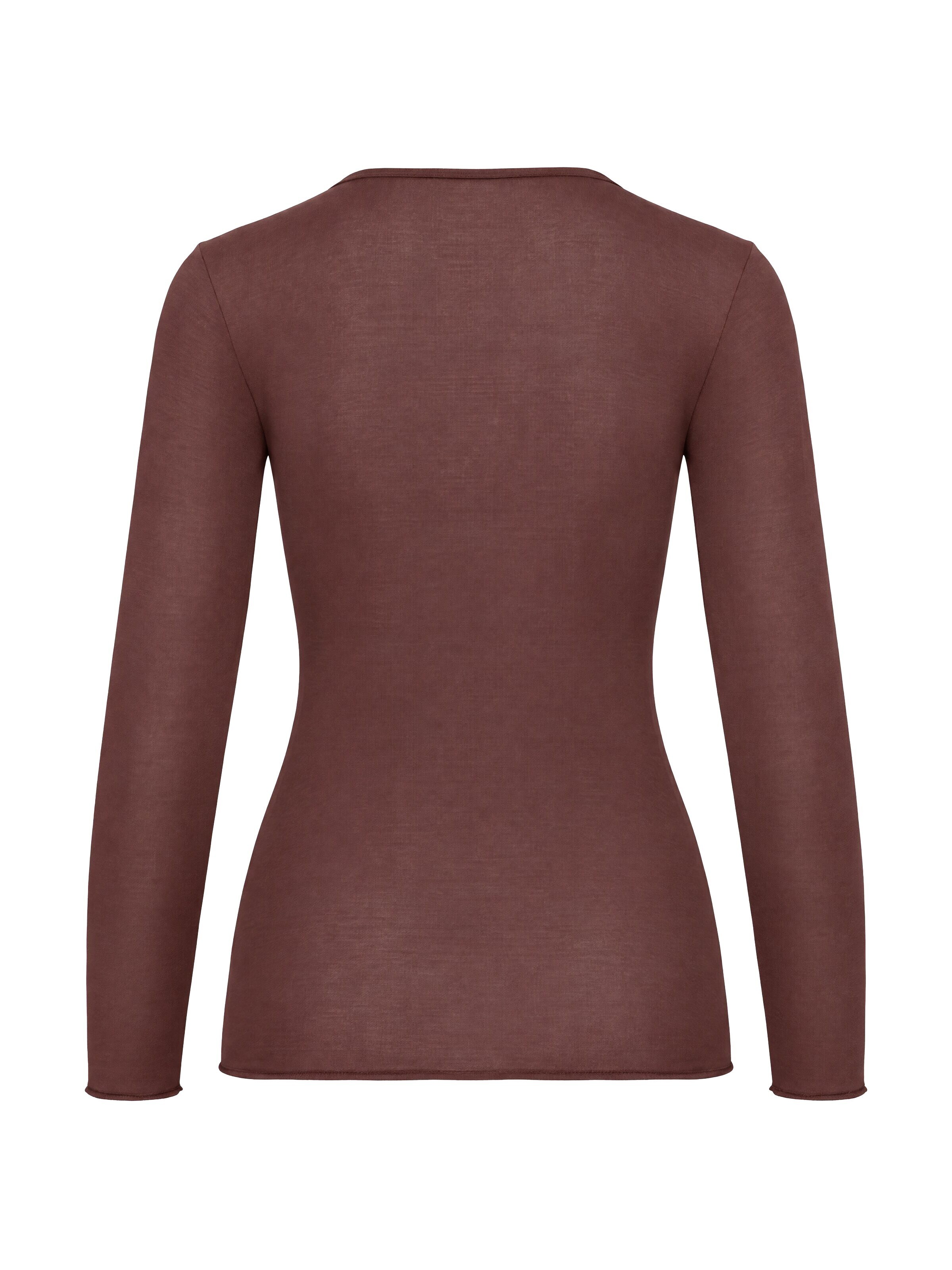 Ciocca - Camiseta térmica 'Maglia Intima con Pizzo in Cashmere Modal Scollo a V' en marrón