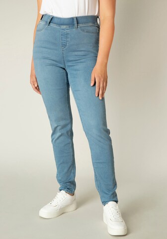 BASE LEVEL CURVY Slimfit Jeggings 'Tessa' in Blau
