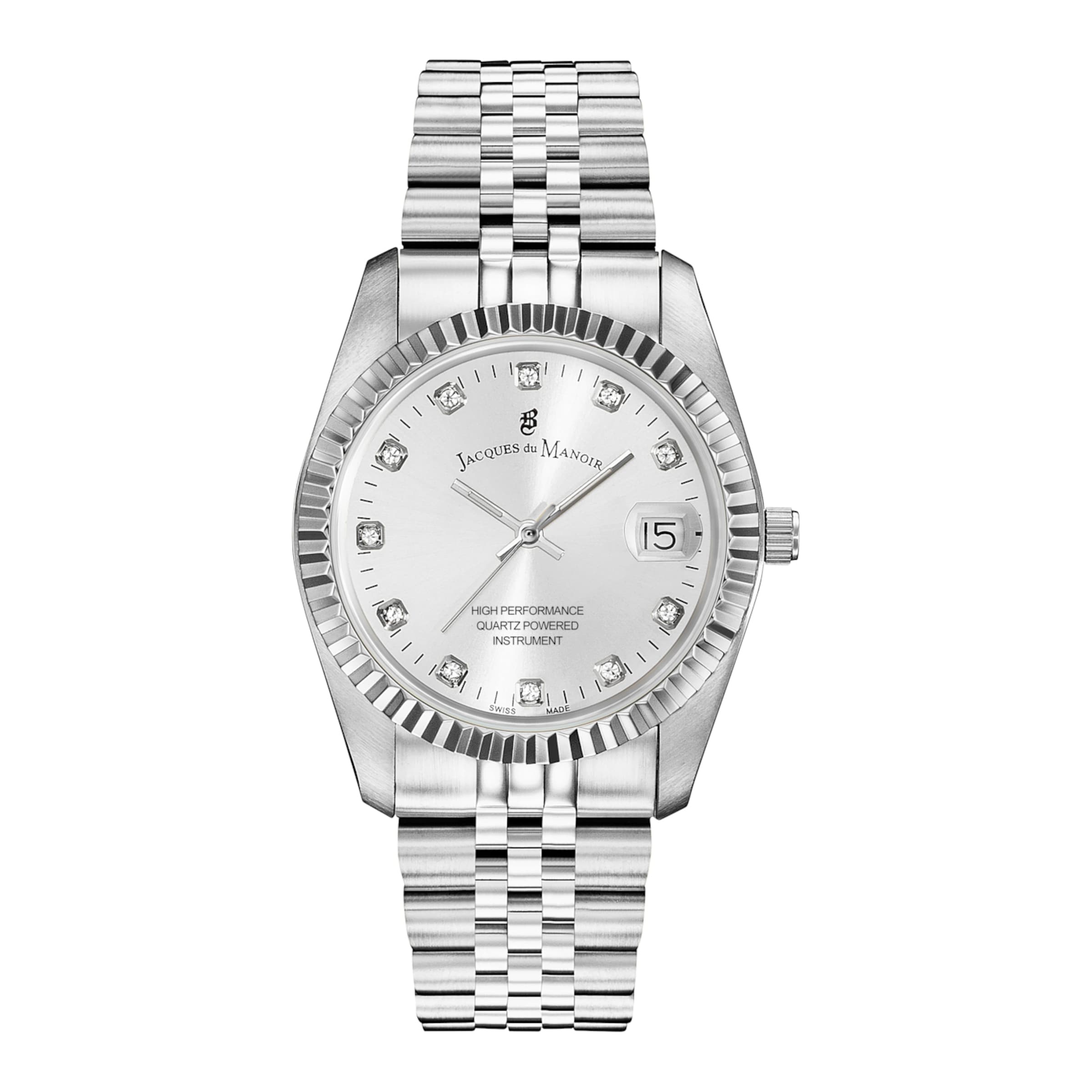 Jacques du Manoir Analoguhr in Silber: Vorderseite