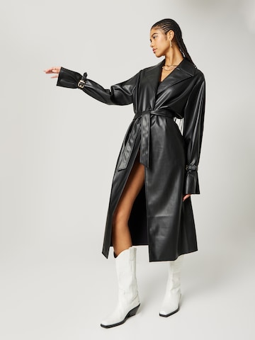 Hoermanseder x About You Between-Seasons Coat 'Irina' in Black: front