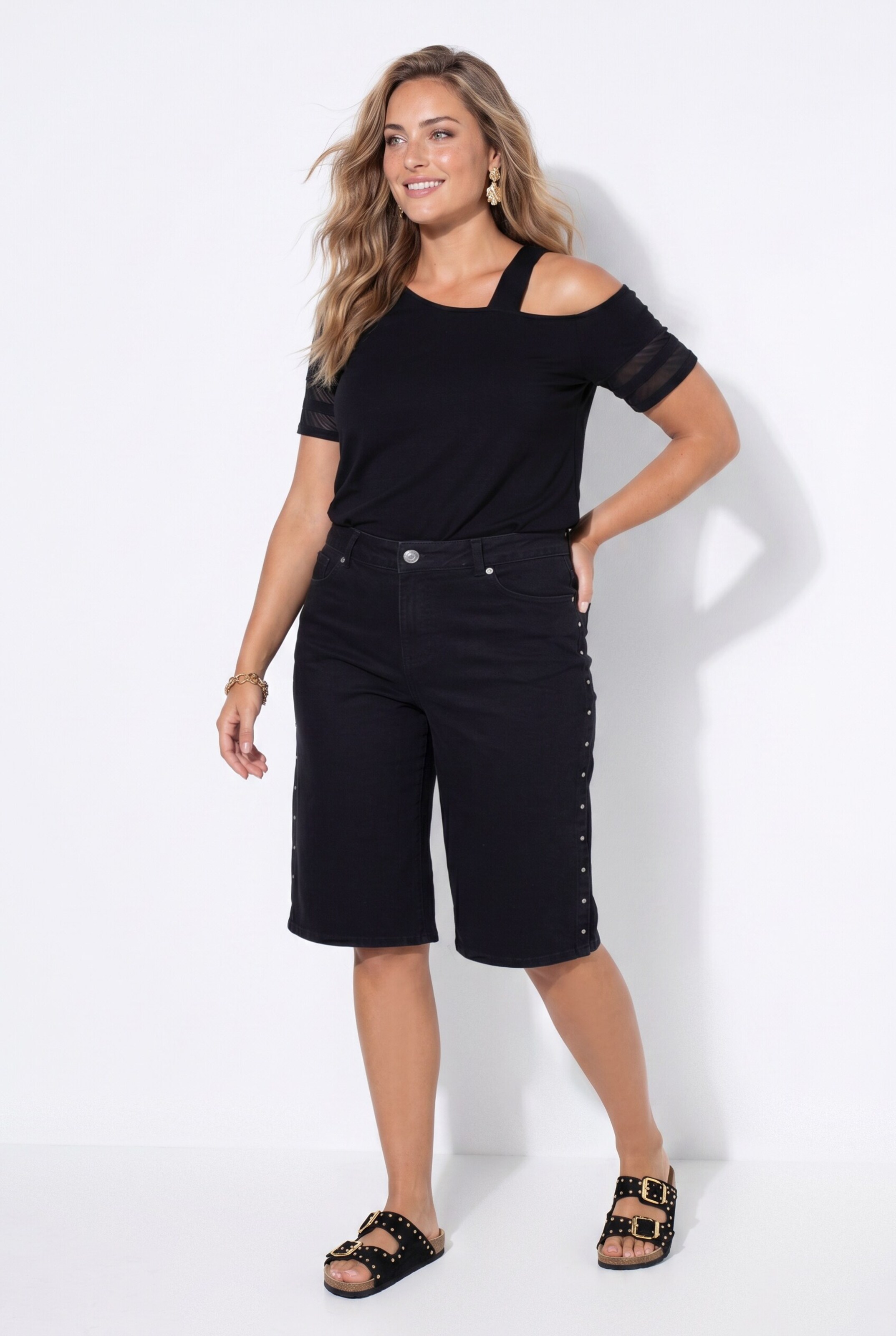 Angel of Style Regular Jeans in Zwart: voorkant