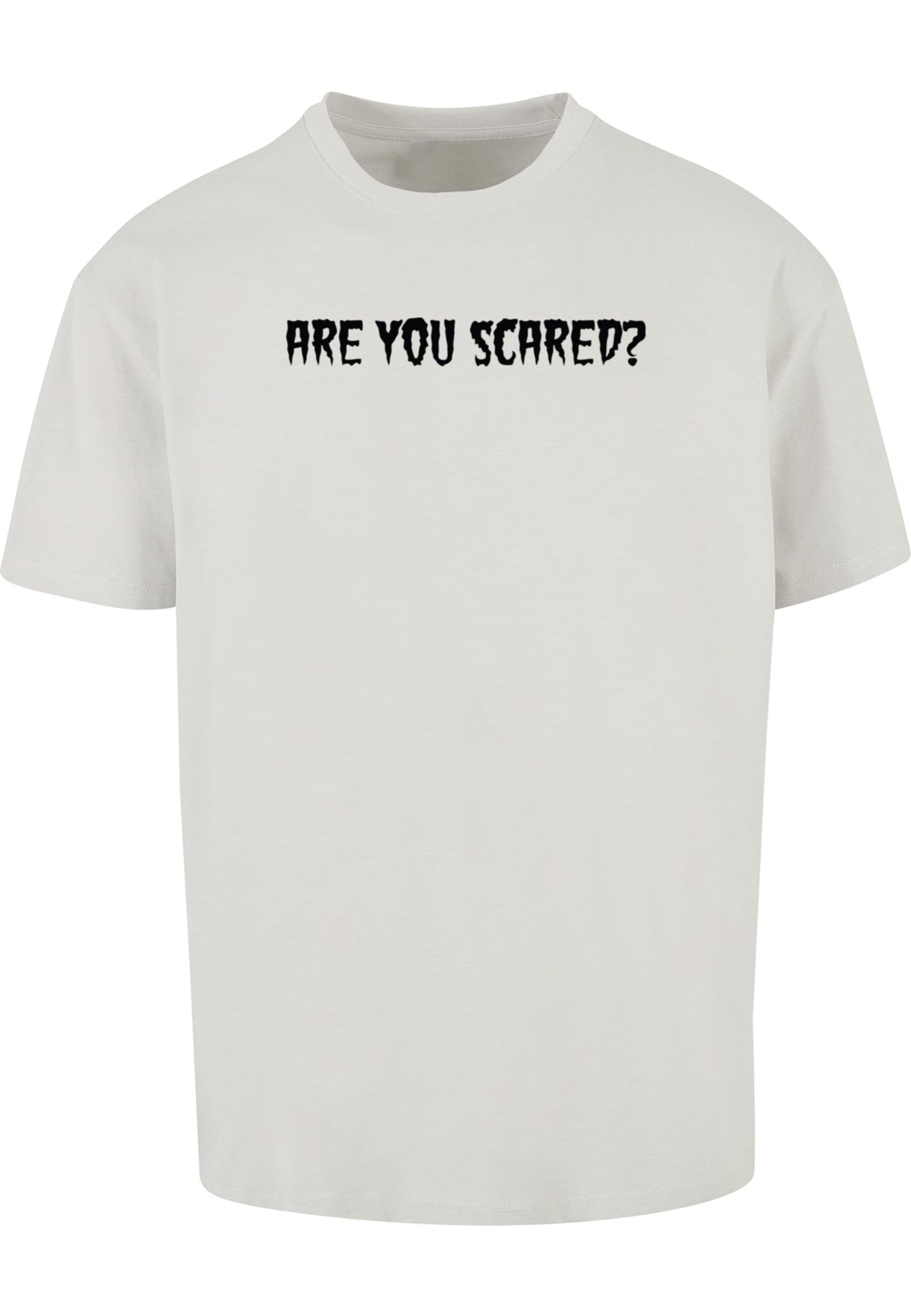 Merchcode Shirt 'Halloween - Are You Scared' in Grey: front