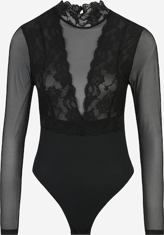 Pieces Petite Shirt Bodysuit 'SICCA' in Black: front