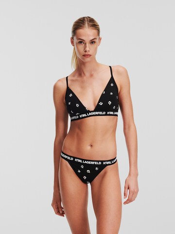 String 'Ikonik' di Karl Lagerfeld in nero: frontale
