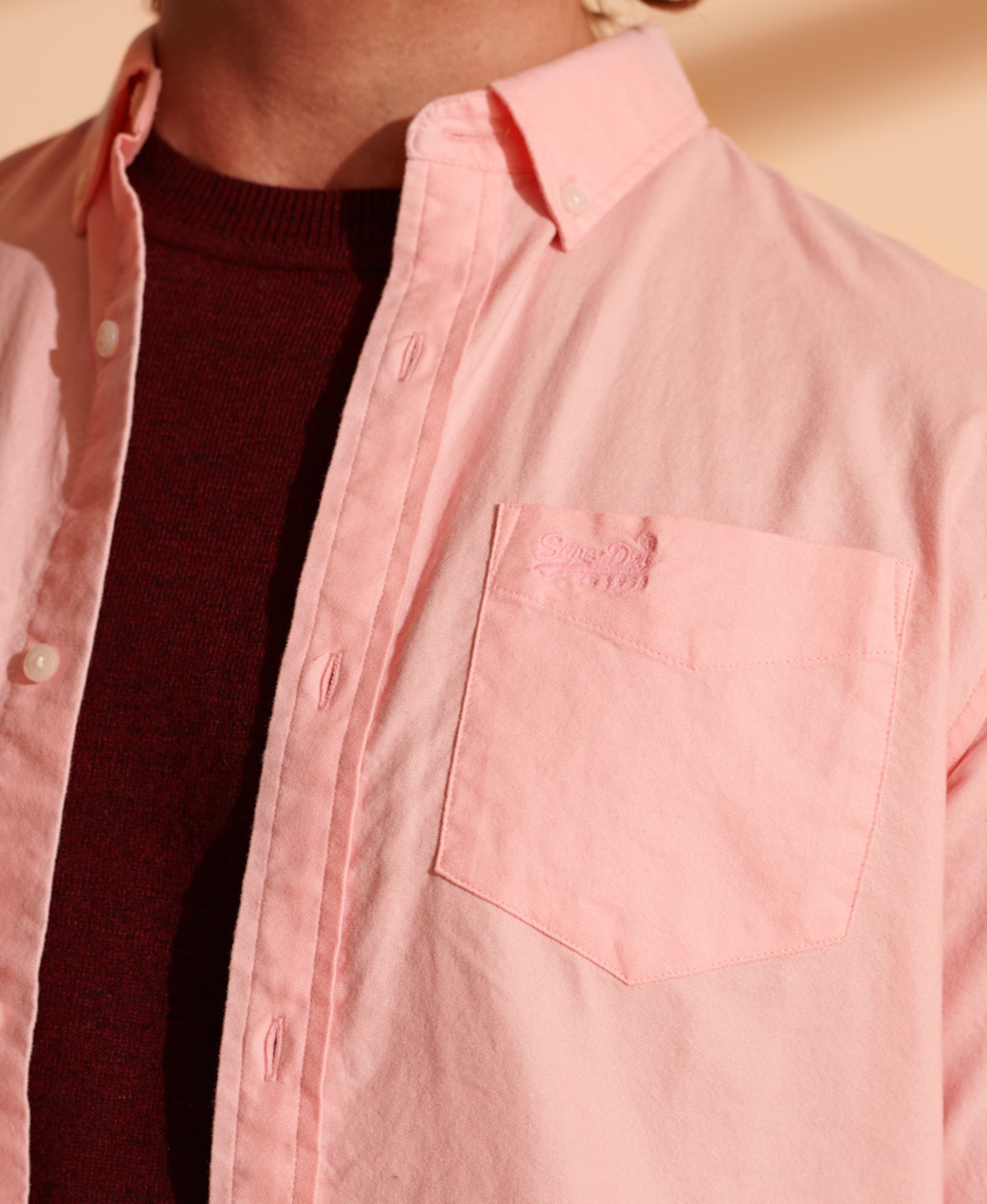 Männer Große Größen Superdry Hemd in Rosa - JY95138 Männer Große Größen Superdry Hemd in Rosa - JY95138