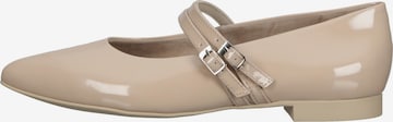 Paul Green Ballet Flats with Strap in Beige