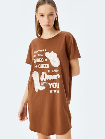 Koton Schlafshirt in Braun: Vorderseite