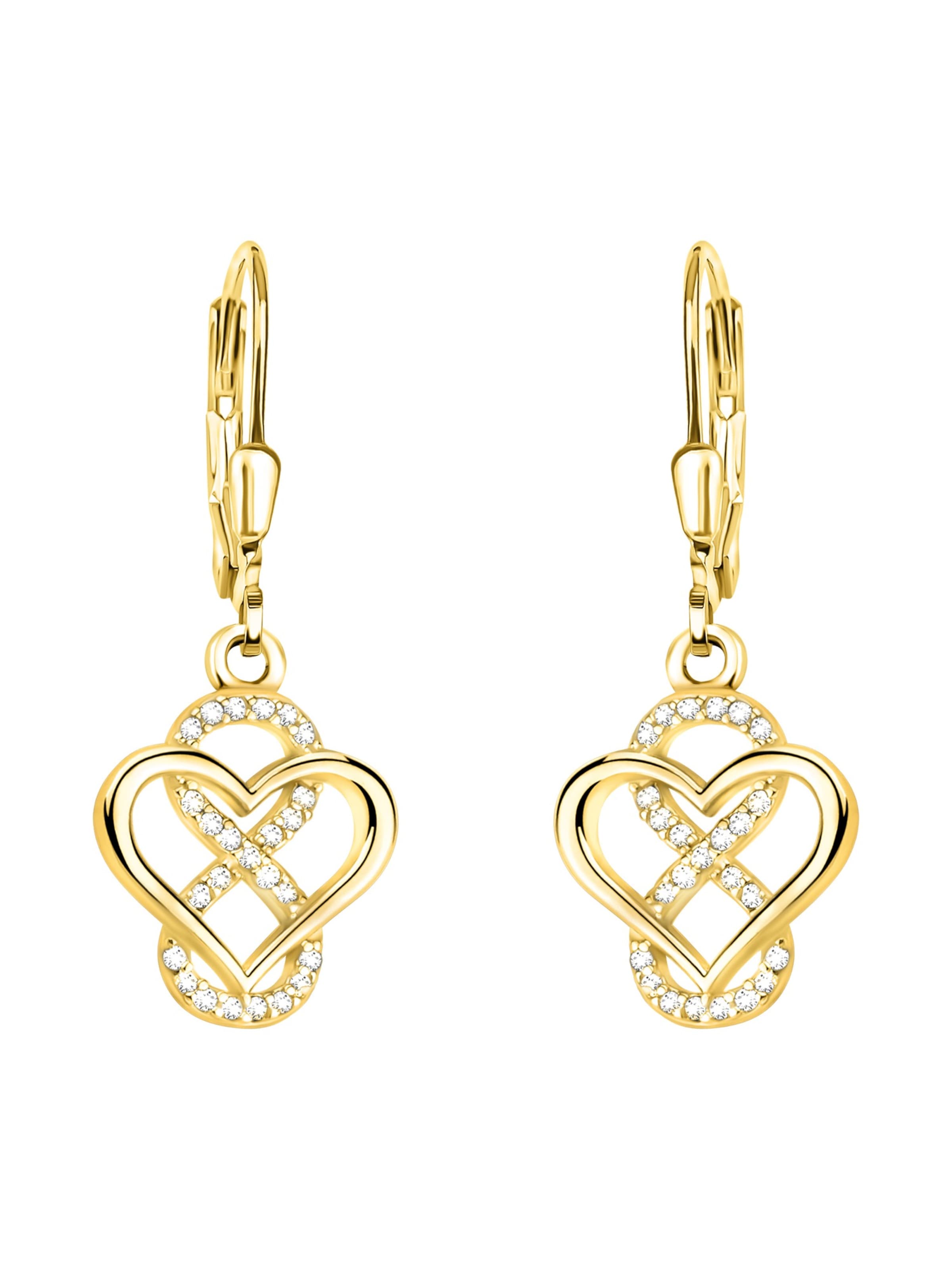 Sofia Milani Ohrringe 'Heart Infinity'‌‌ in Gold: Vorderseite