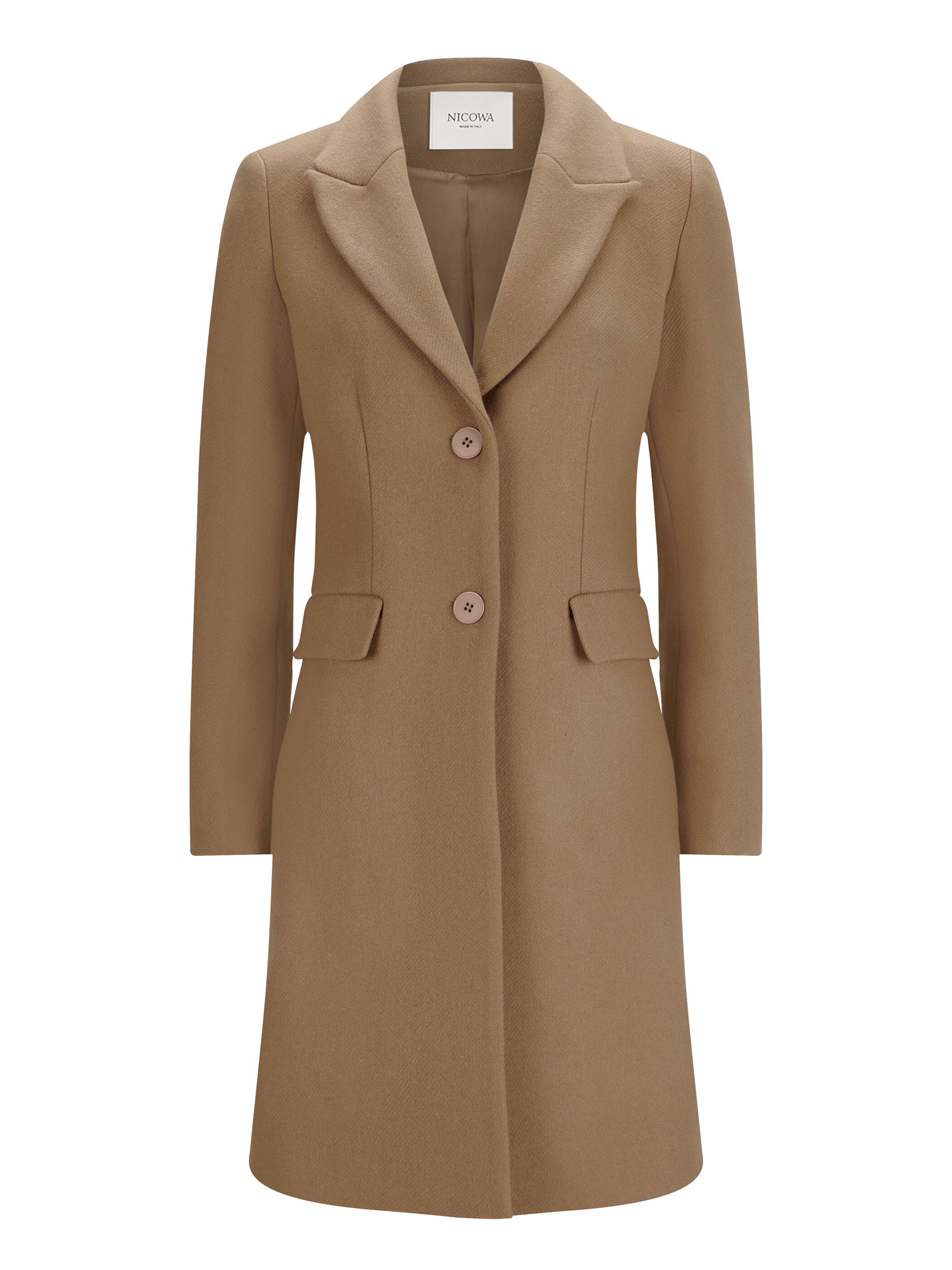 Nicowa Between-seasons coat 'DRIMILO' in Brown: front