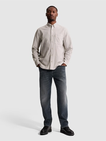 CAST IRON Regular fit Overhemd 'Oxford shirt with stripe pattern' in Grijs