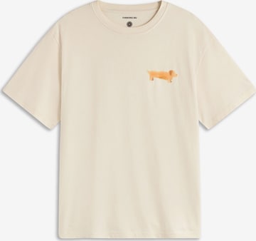 Maglietta 'Perro Salchicha' di Thinking MU in beige: frontale