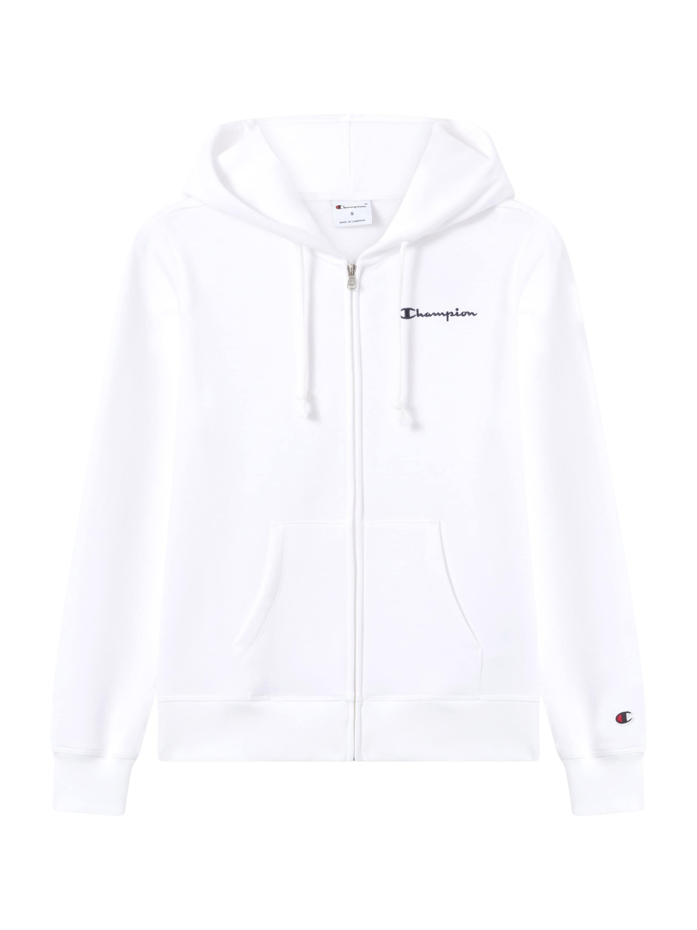 Champion Authentic Athletic Apparel - Sudadera con cremallera en blanco: frente
