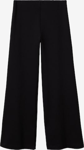 Wide Leg Pantalon 'Planito' MANGO en noir : devant