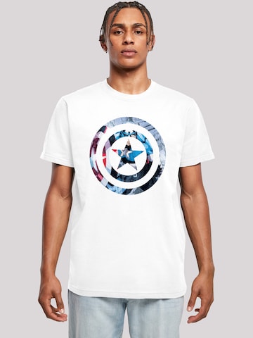 Maglietta 'Captain America' di F4NT4STIC in bianco: frontale