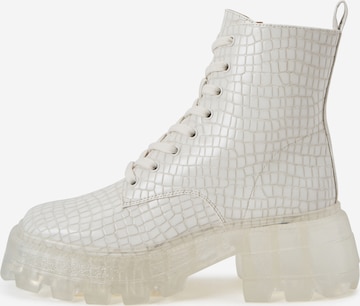 Katy Perry Lace-Up Ankle Boots 'GELI COMBAT' in White