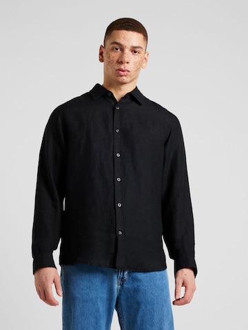 GAP Regular fit Риза в черно: отпред
