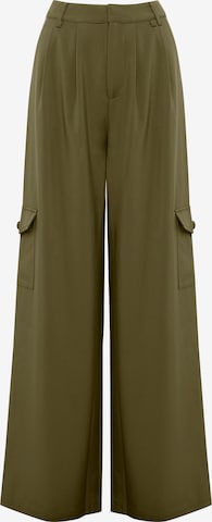 Wide leg Pantaloni cu buzunare 'TALA ' de la Calli pe verde: față