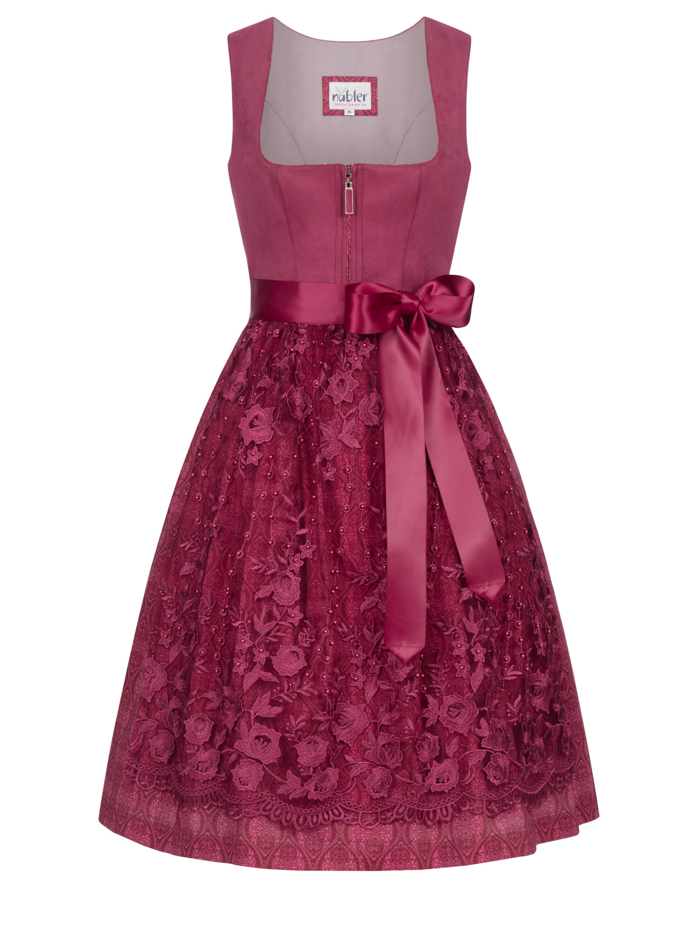 Trachtenhof Nübler Dirndl 'Dirndl midi Gundi' in Lila: Vorderseite