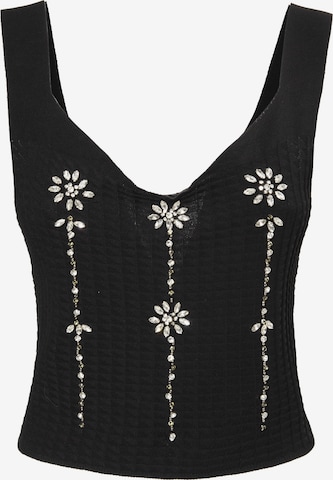 juoda Influencer Palaidinė be rankovių: priekis