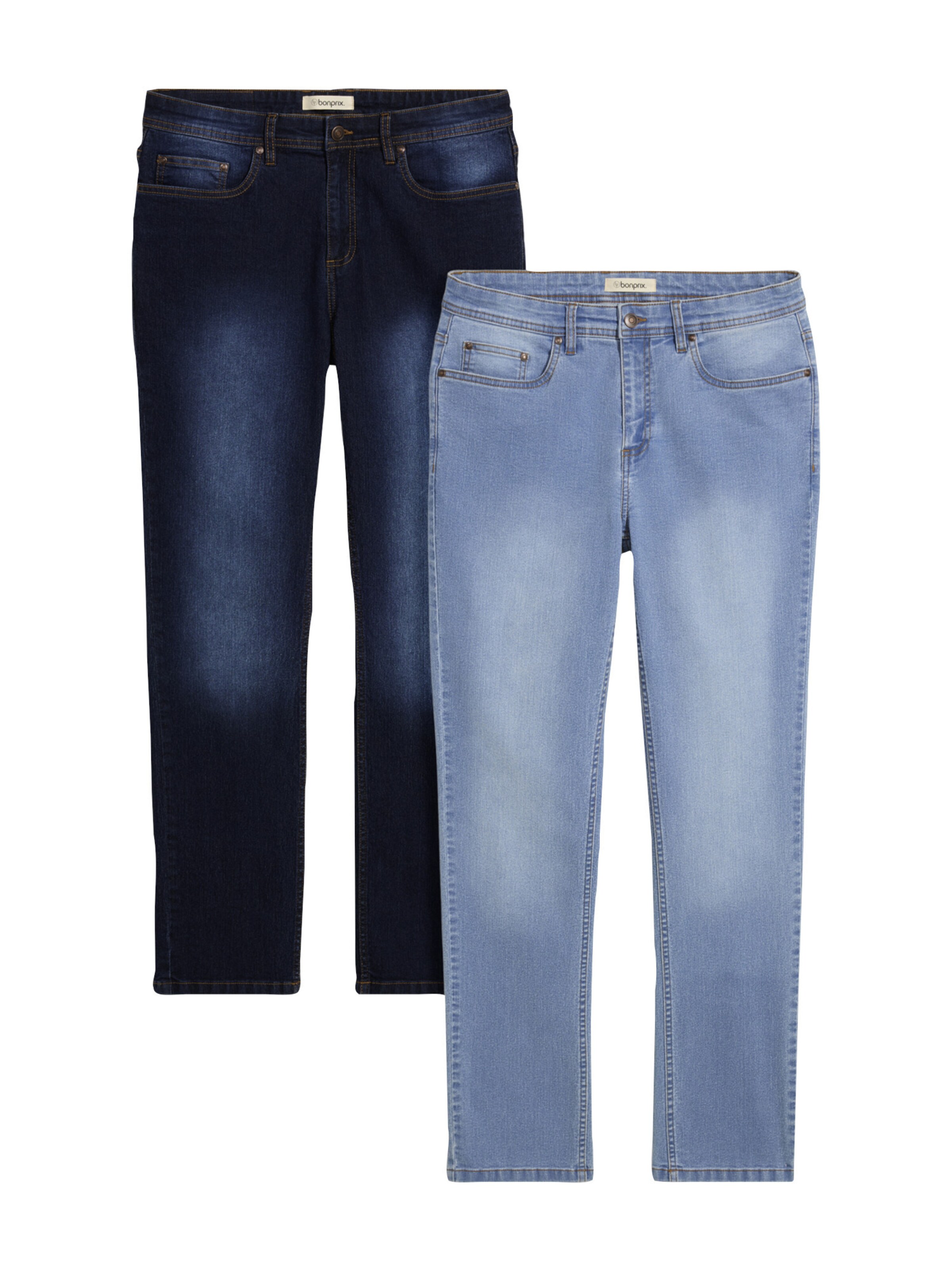 bonprix Regular Regular-Fit-Jeans (2er Pack) in Blau: Vorderseite