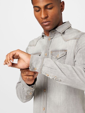 Brandit Regular fit Button Up Shirt 'Riley' in Grey