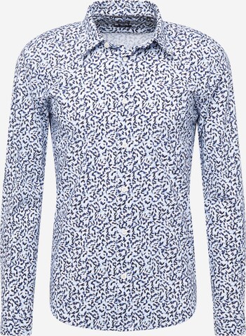 BOSS Slim fit Button Up Shirt 'P-Roan' in Blue: front