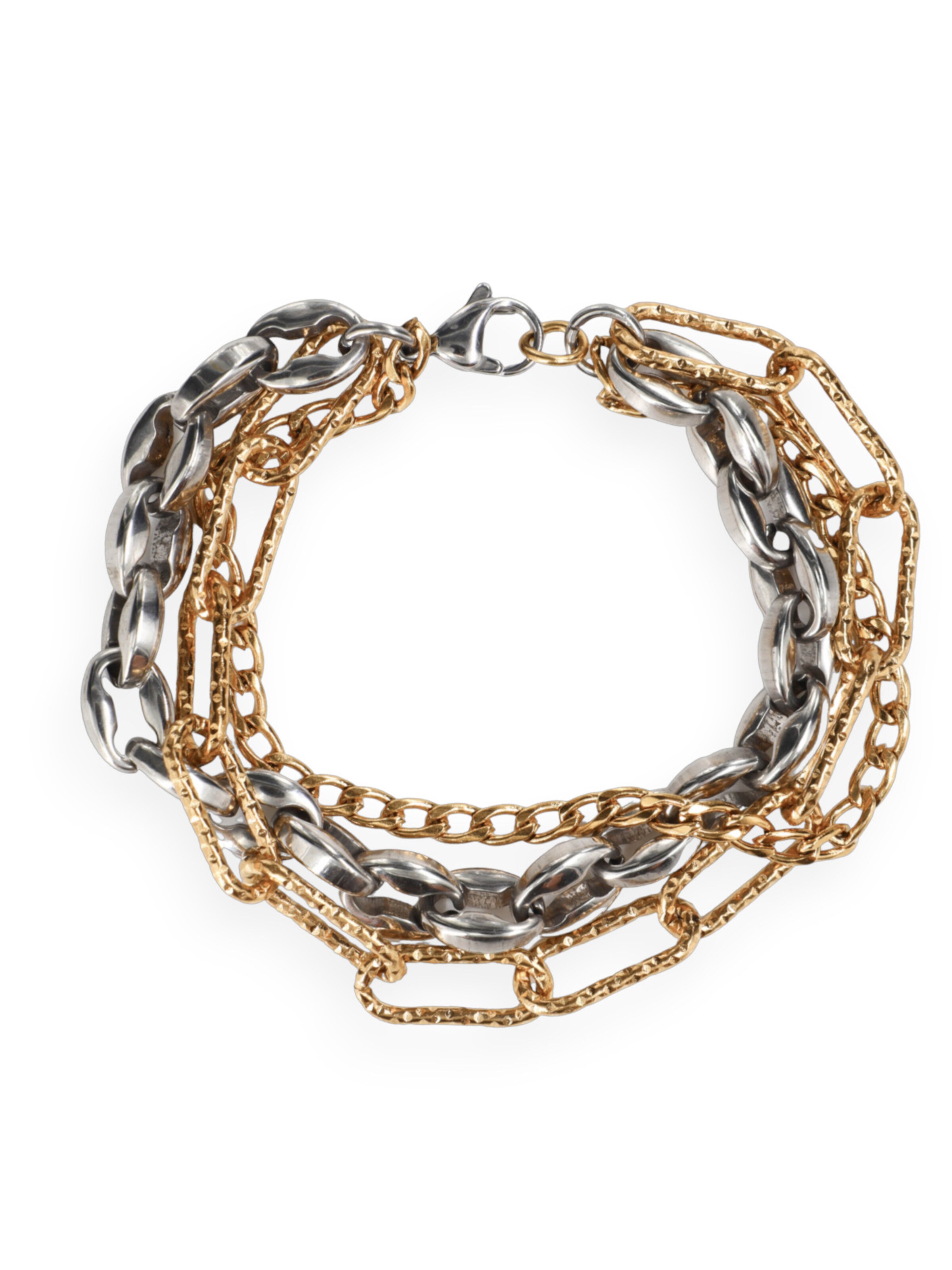 Fräulein Wunder Armband 'Bicolor Armkette Edelstahl Silber'‌‌‌‌‌‌‌‌‌ in Mischfarben: Vorderseite