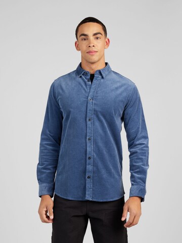 Coupe regular Chemise 'LEIF' anerkjendt en bleu : devant