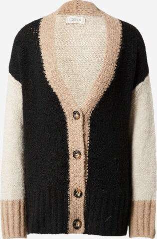 Cartoon Knit Cardigan in Beige: front