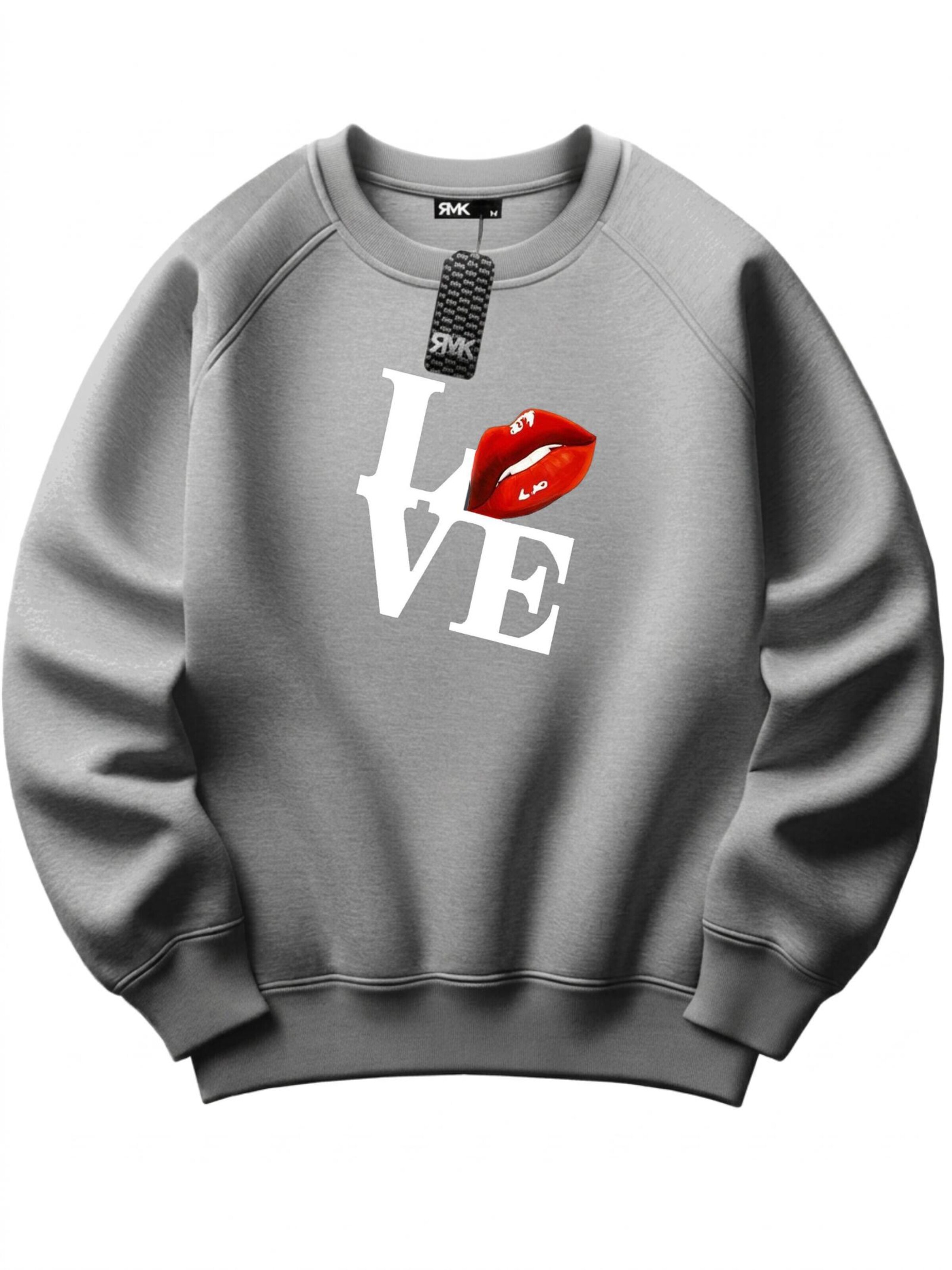 RMK Sweatshirt 'Love'‌‌‌‌‌‌‌‌‌‌ in Grau: Vorderseite