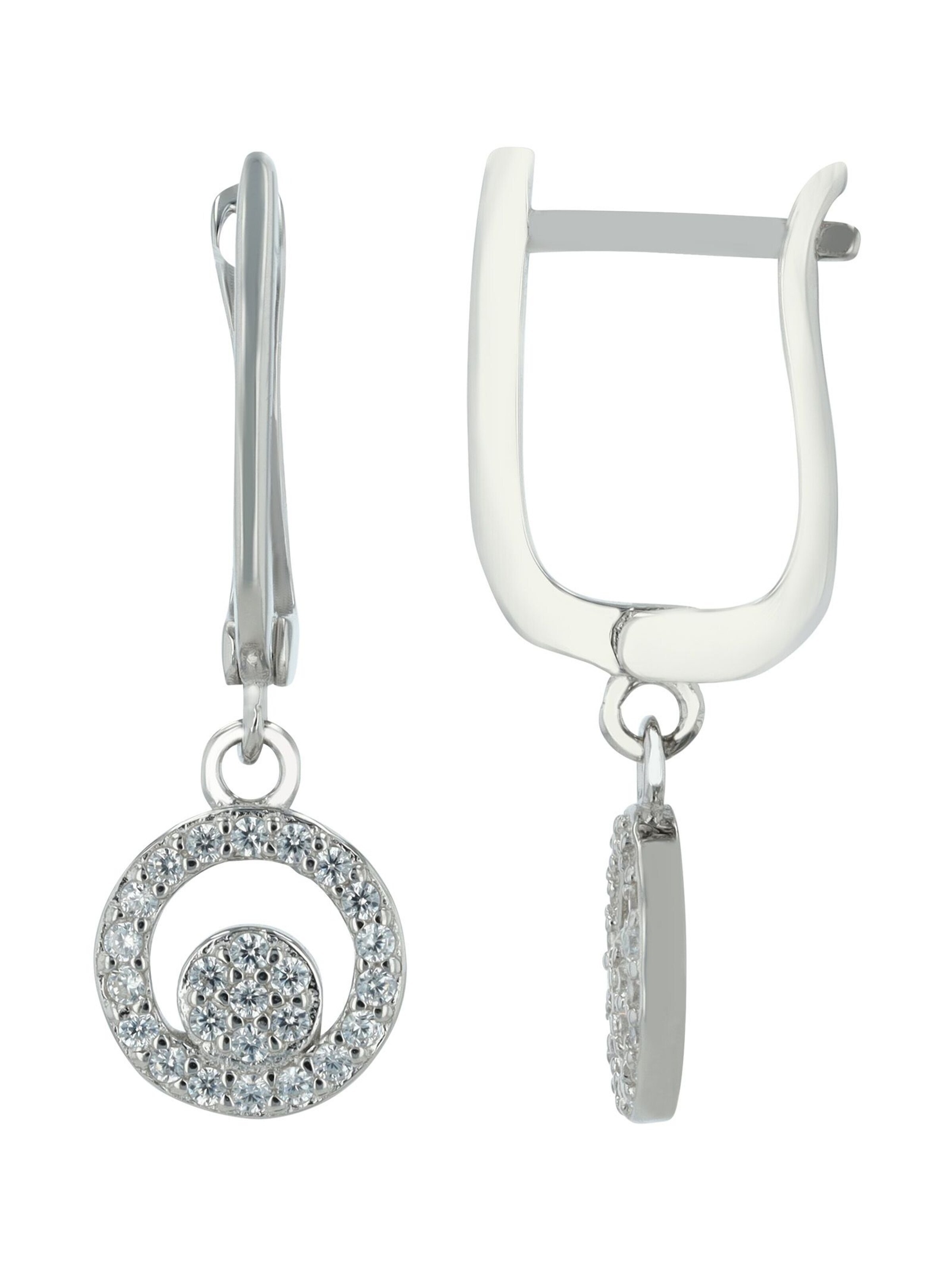 Akzent Earrings '"Skara" aus 925 Sterlingsilber, rhodiniert, langlebig' in Silver