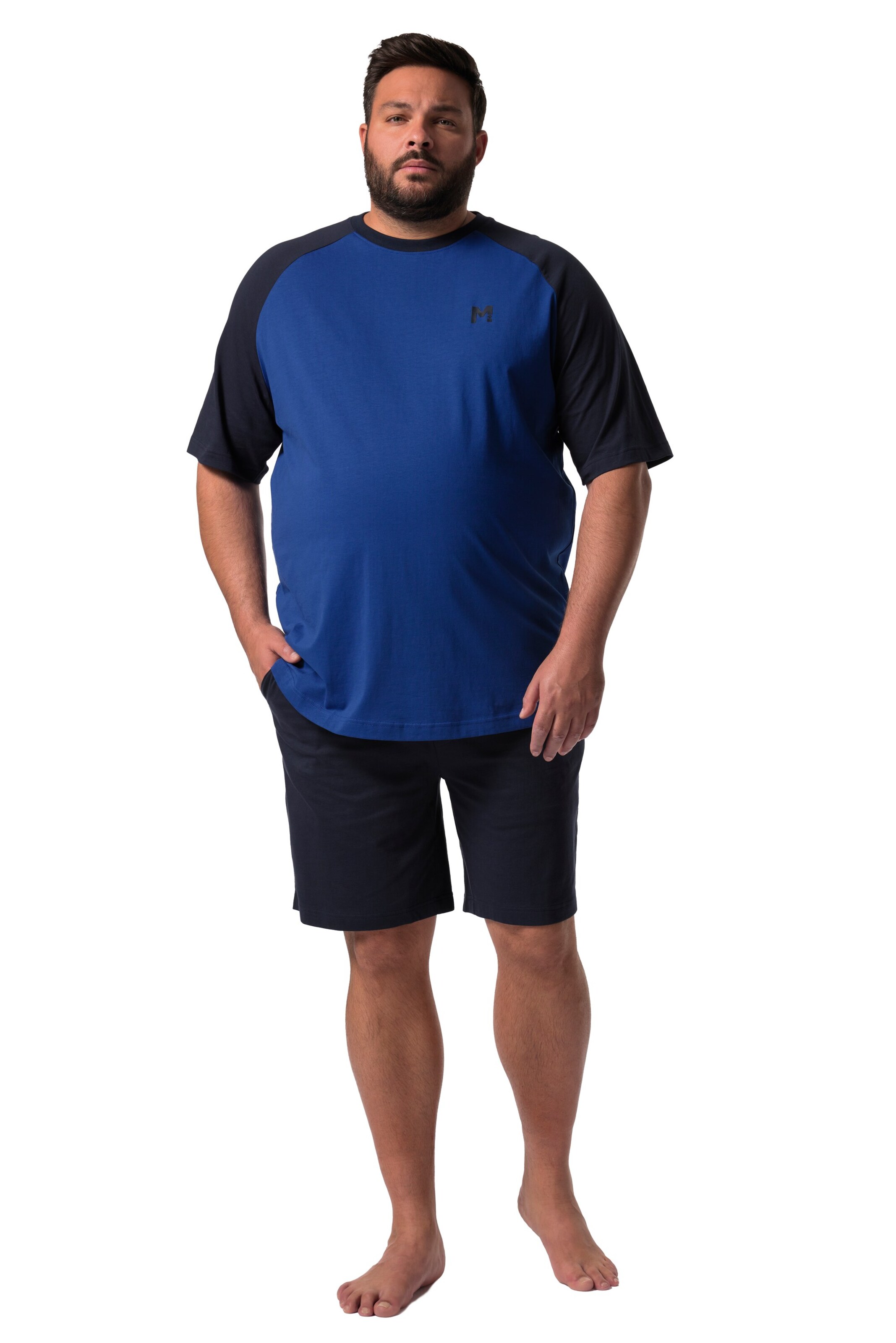 Pyjama court Men Plus en mélange de couleurs : devant