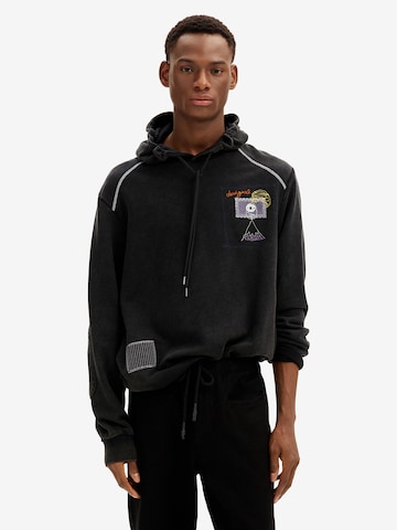 melns Desigual Sportisks džemperis: no priekšpuses
