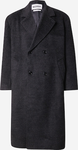 WEEKDAY Välikausitakki 'Ludwig Wool Blend Coat' värissä musta: etupuoli