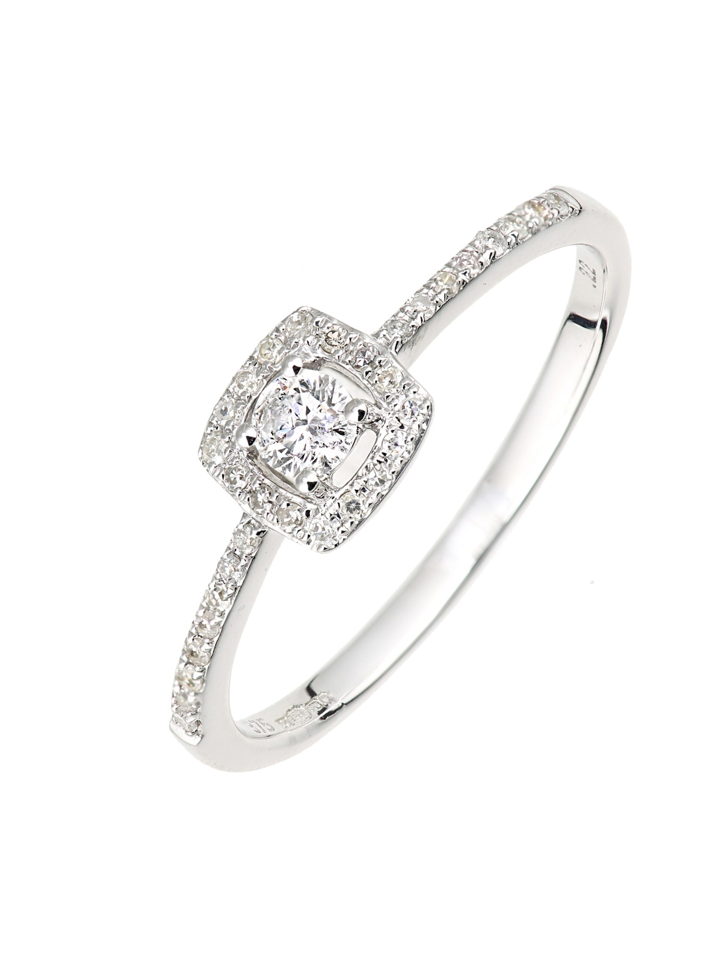 DIAMANT LETERNEL Ring 'Verlobungsring aus 375 Weißgold mit Diamant'‌‌ in Silber