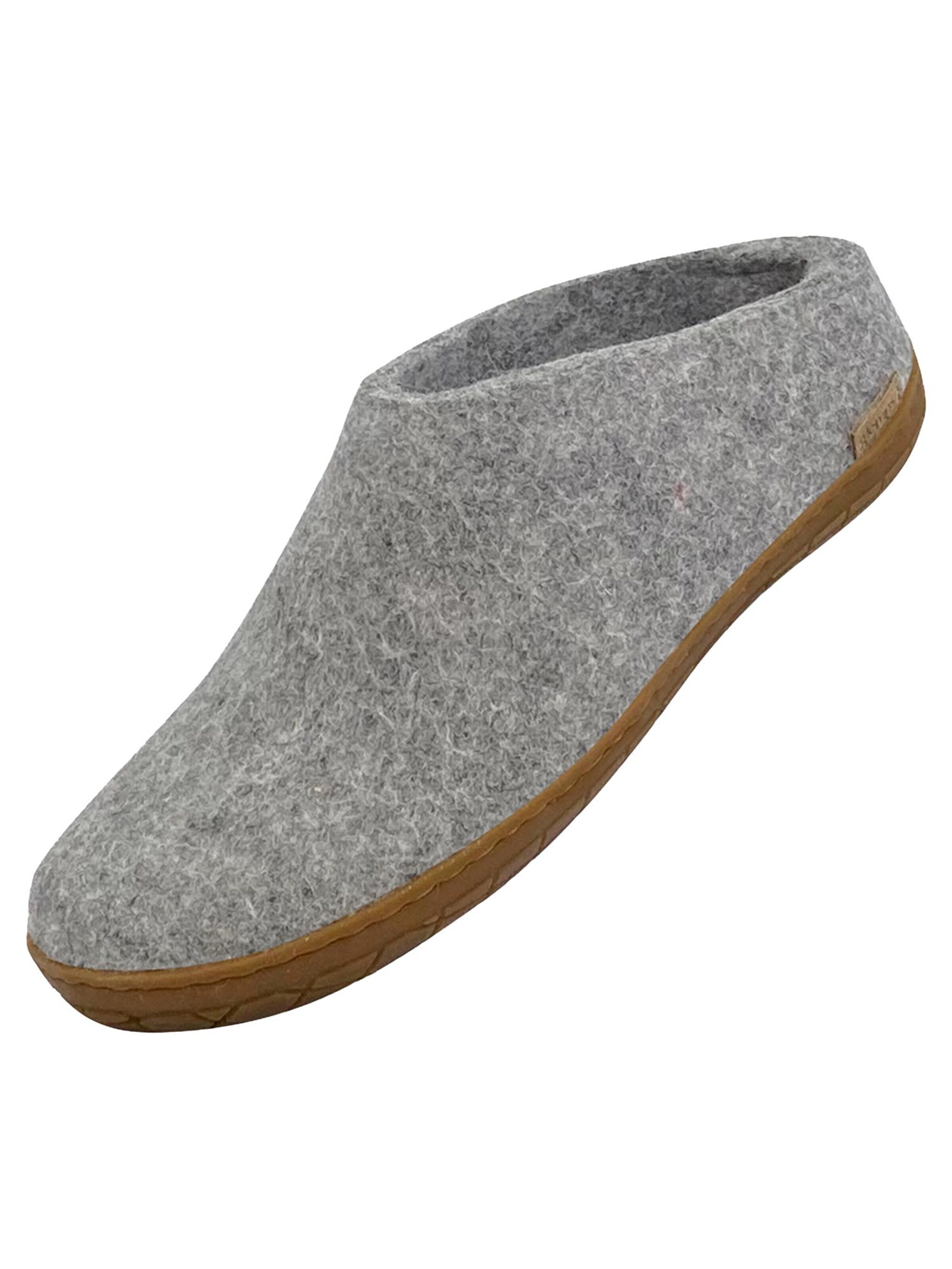 Glerups Slipper 'Kautschuksohle' in Grey