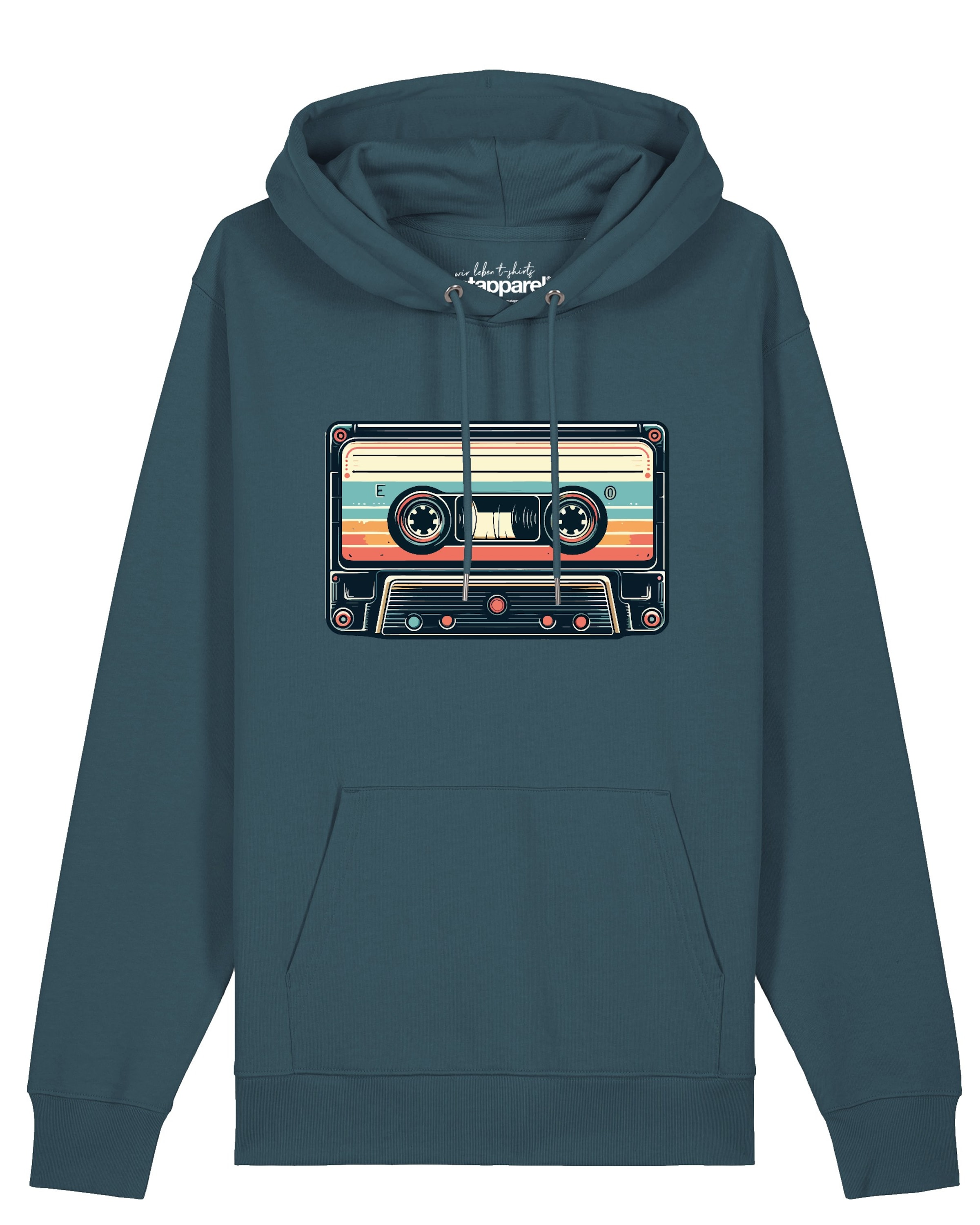 Watapparel Sweatshirt 'Retro Kassette' in Blue: front