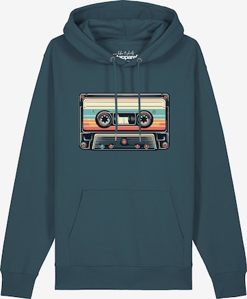Watapparel Sweatshirt 'Retro Kassette' in Blue: front