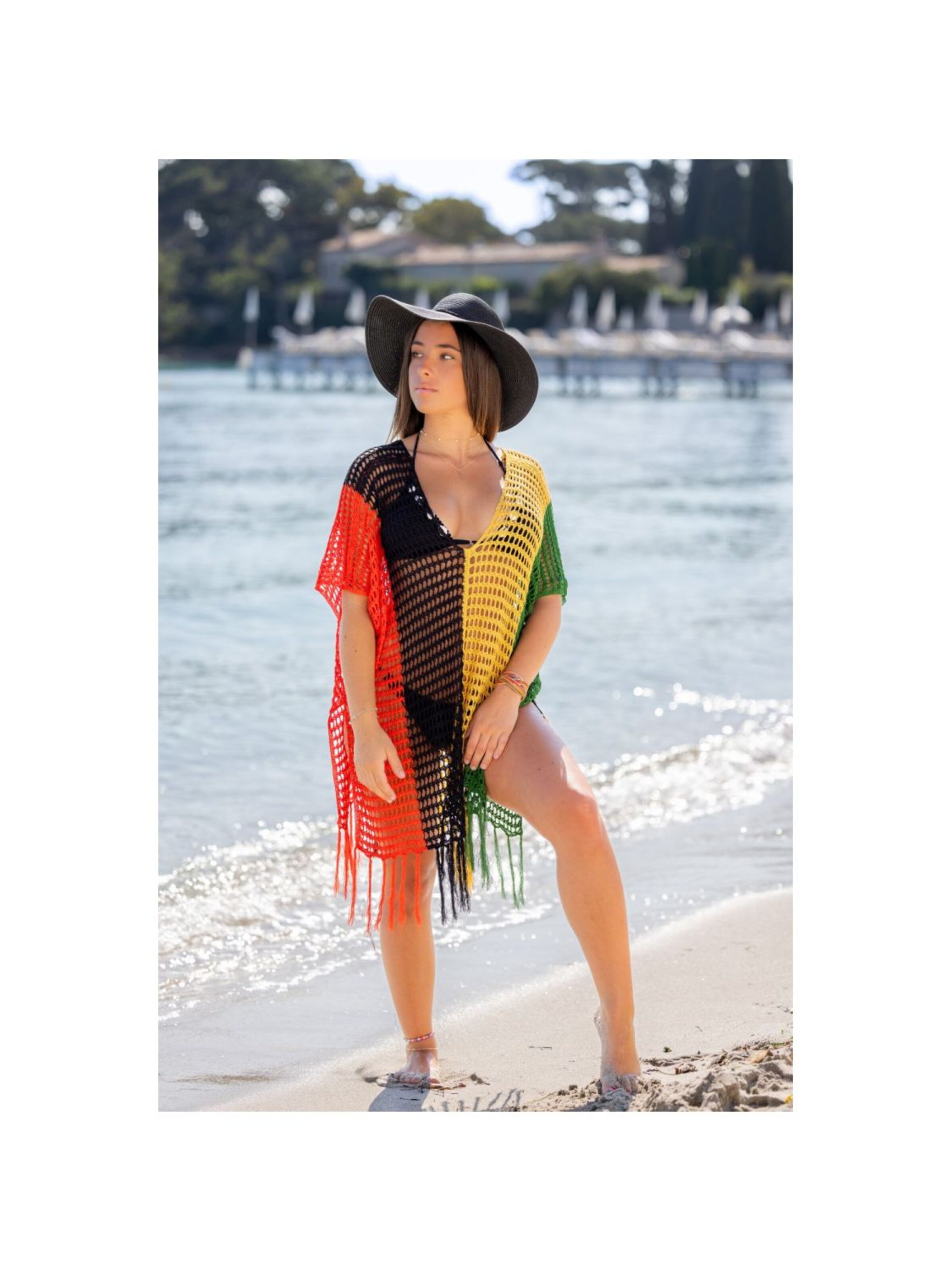 alberto cabale - Vestido de playa 'Tunique de Plage Strip Paola' en Mezcla de colores