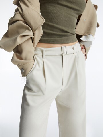 Pull&Bear Wide Leg Hose in Beige