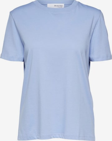 T-shirt 'MY ESSENTIAL' SELECTED FEMME en bleu : devant