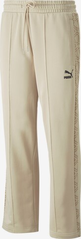 PUMA Regular Broek 'T7 Trend 7Etter' in Beige: voorkant