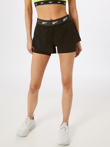 Reebok Slim fit Workout Pants 'Epic' in Black: front