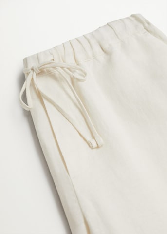 MANGO Loose fit Pants 'Linen' in White