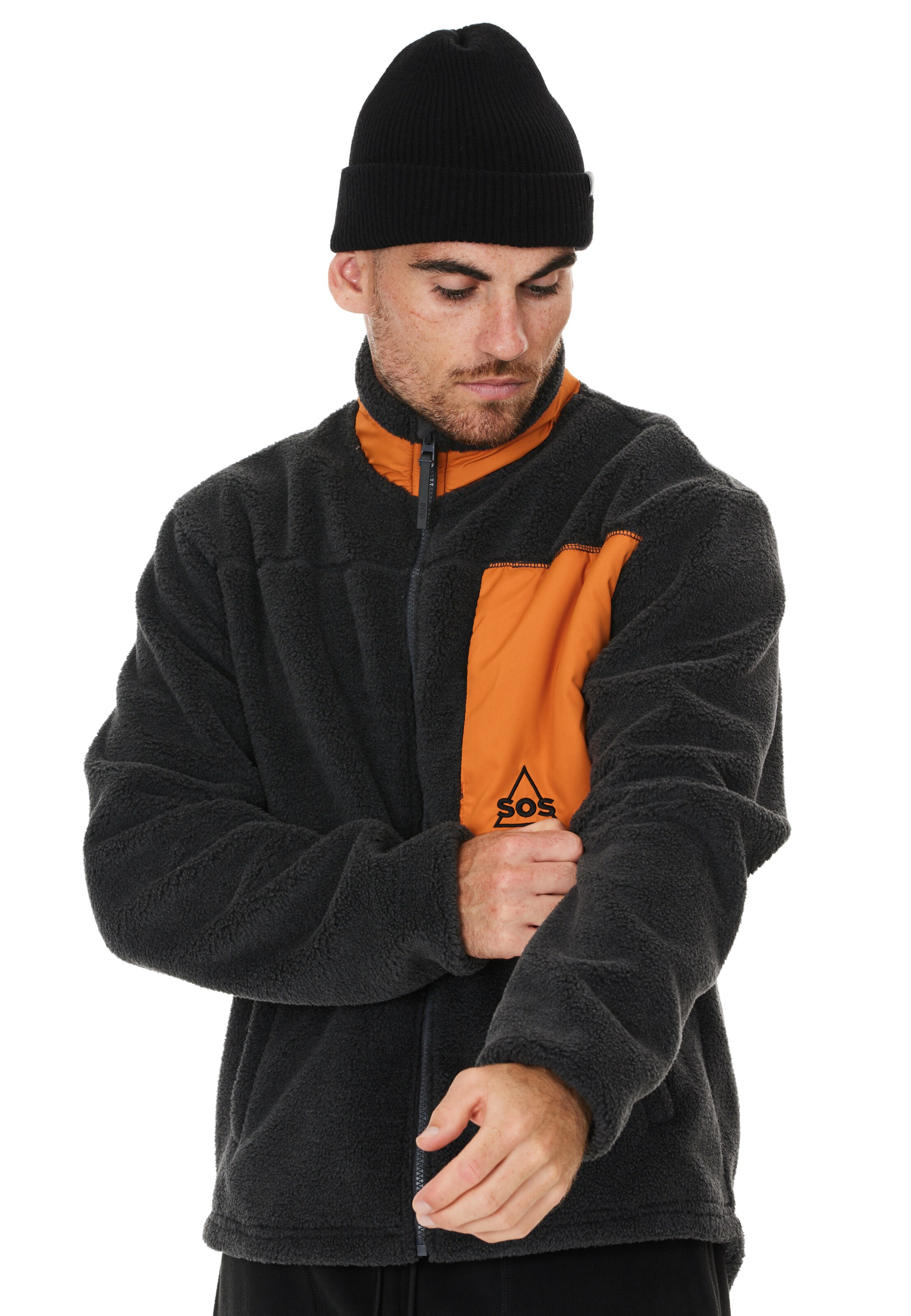 SOS Fleecejacke 'La Grave' in Grau: Vorderseite