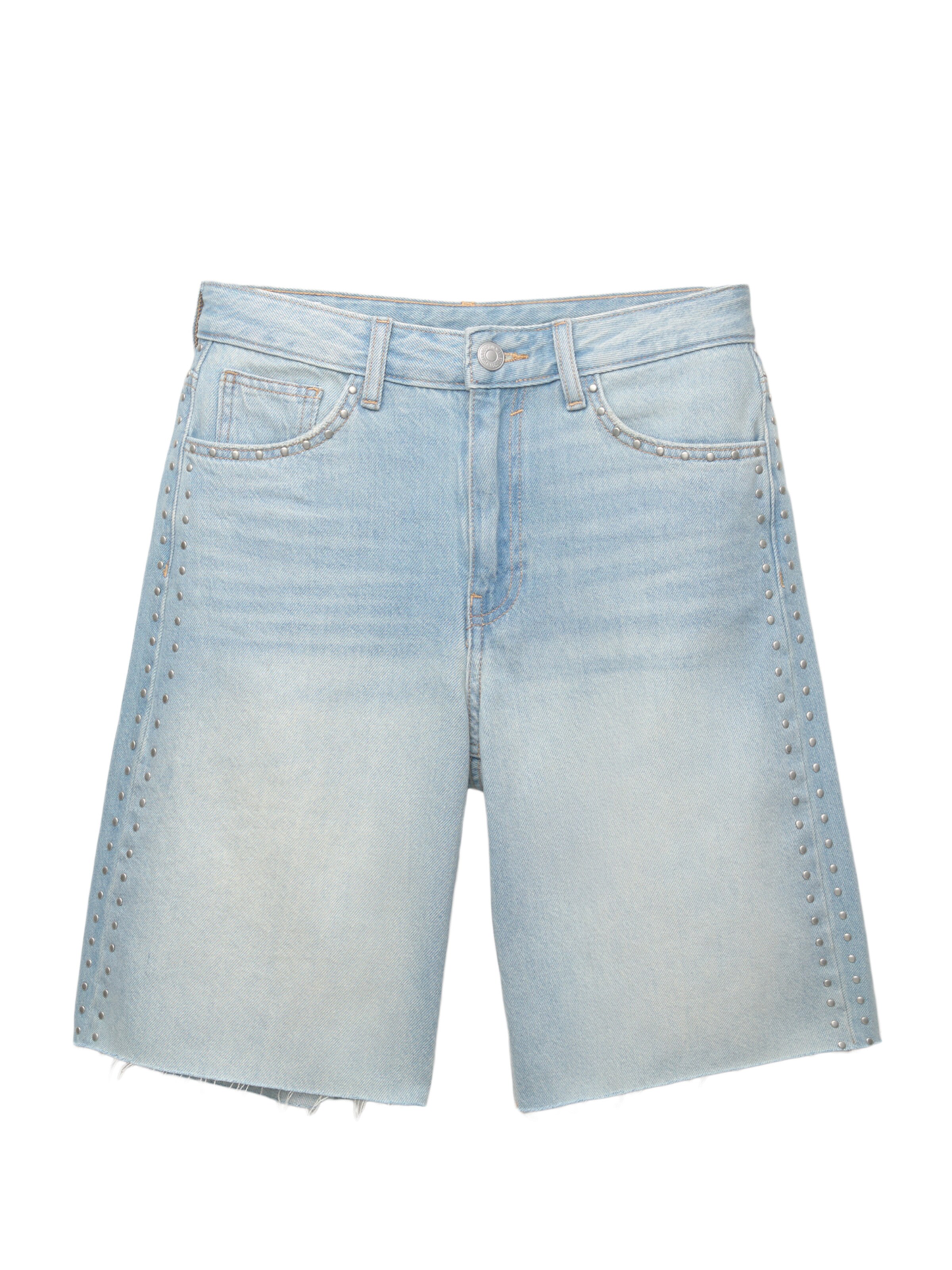 Pull&Bear Loosefit Shorts in Blau: Vorderseite