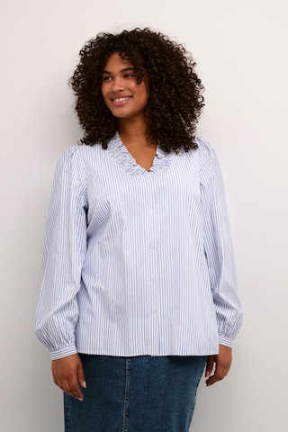 KAFFE CURVE Blouse 'Maia' in Blauw: voorkant