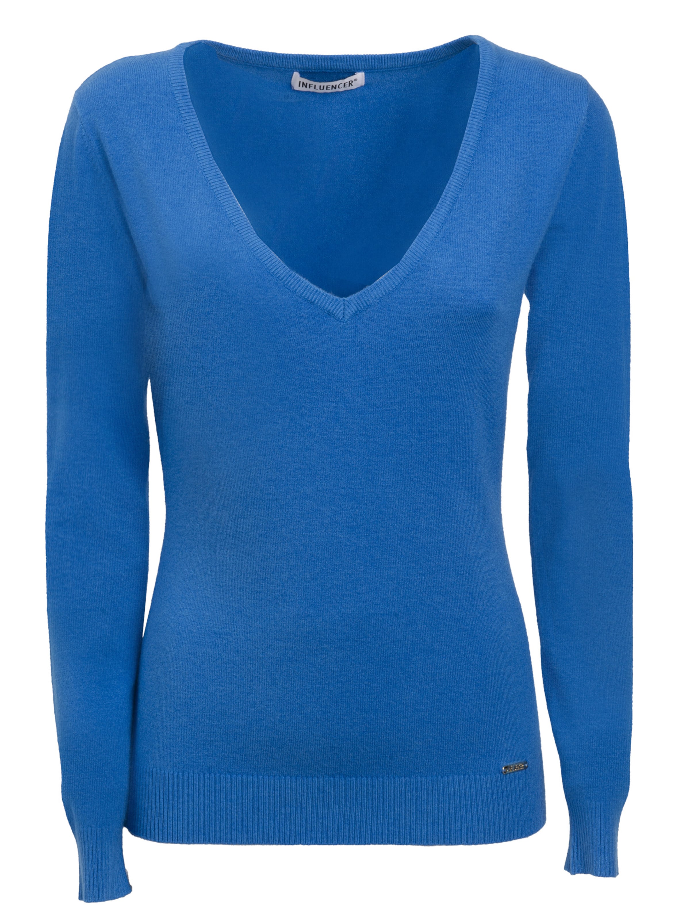 Influencer Shirt in Blau: Vorderseite