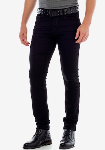 CIPO & BAXX Slim fit Jeans in Black: front