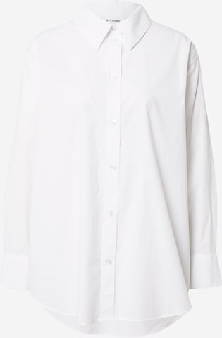 WEEKDAY Blus 'Edyn' i vit: framsida